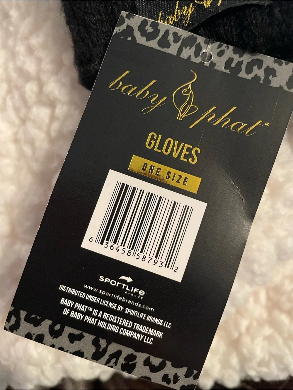 Baby Phat Convertible Fingerless Gloves Black Flip Top Mitten One Size NWT